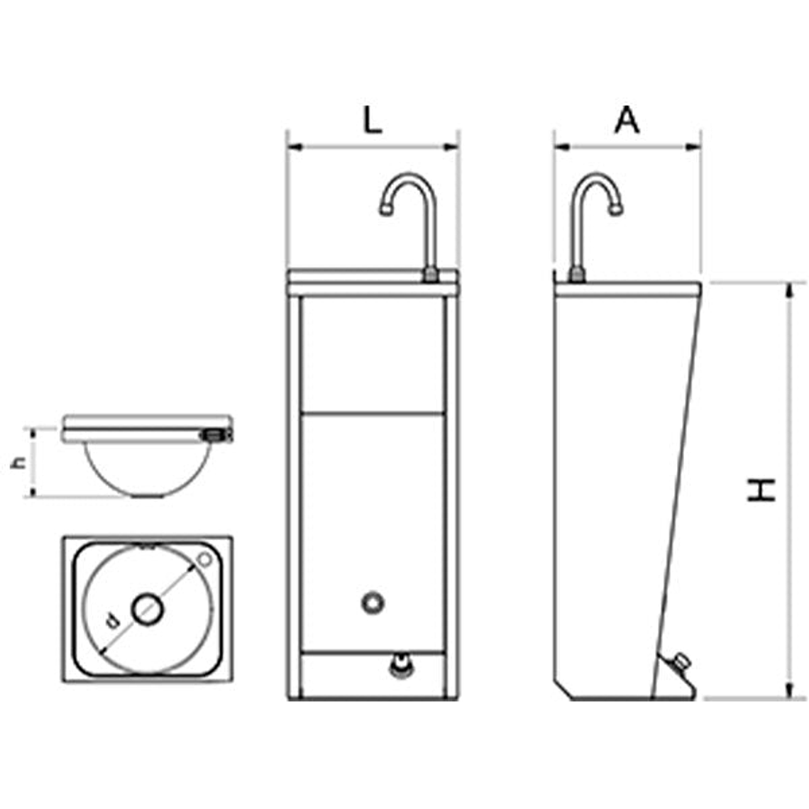 Lavamanos de Acero Inoxidable - Serie XS 4