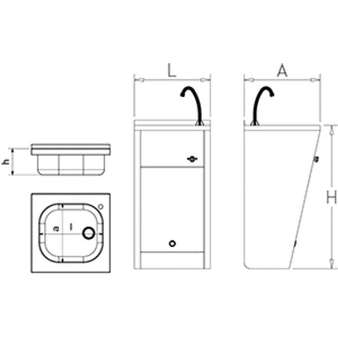 Lavamanos de Acero Inoxidable Accionado por Rodilla 3