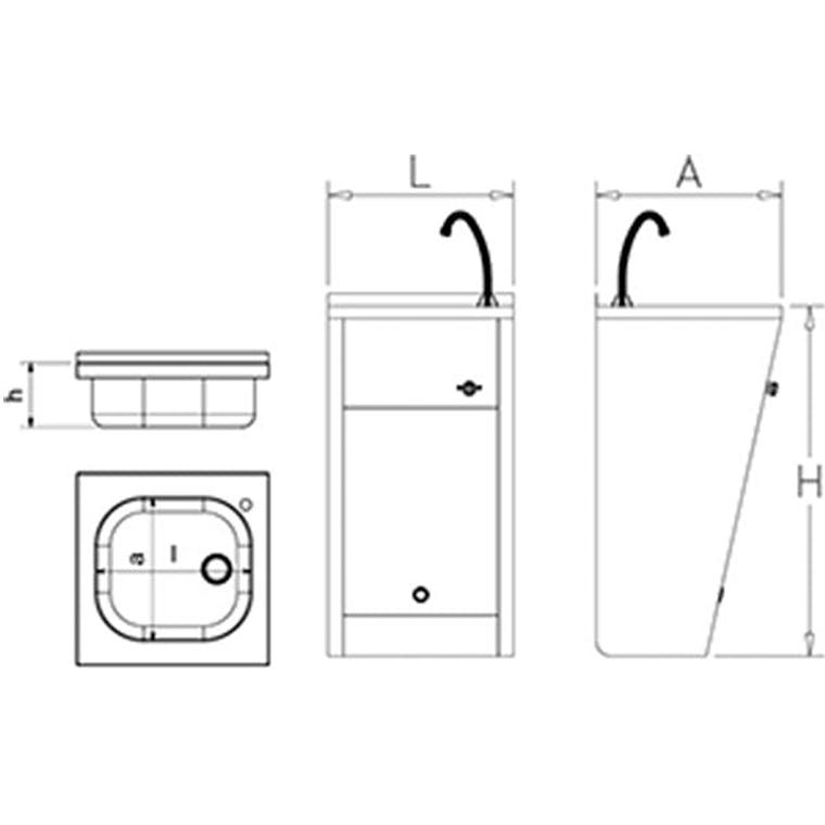 Lavamanos de Acero Inoxidable Accionado por Rodilla 3