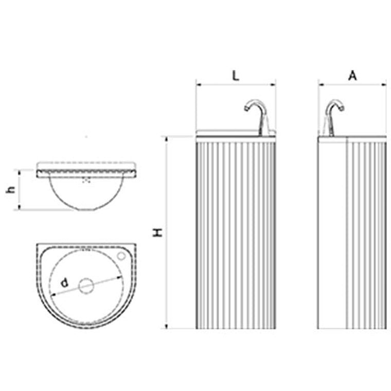 Lavamanos de Acero Inoxidable Redondo Grifo con Sensor 2