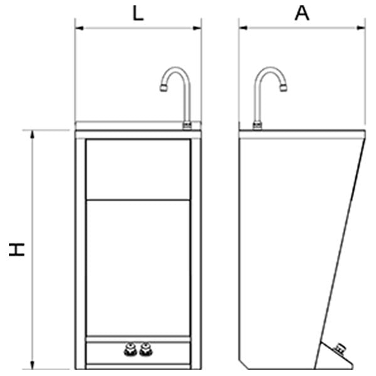 Lavamanos de Acero Inoxidable de Dos Aguas 5