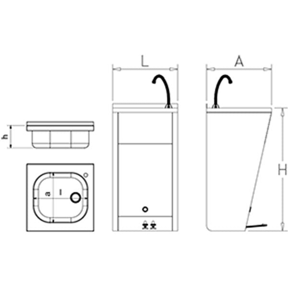 Lavamanos de Acero Inoxidable Duplo Pedal 4