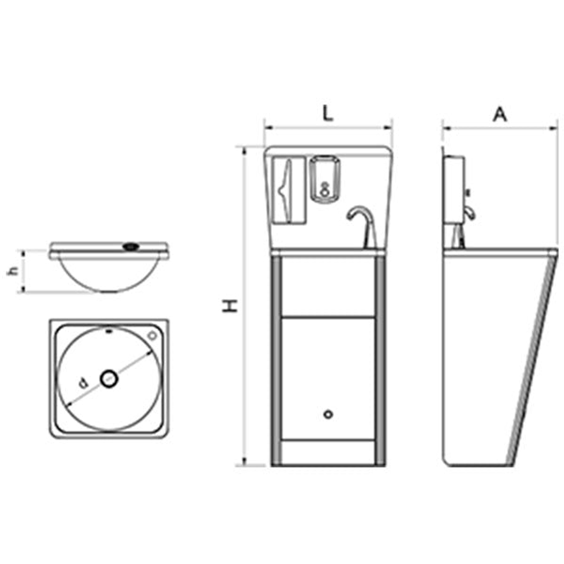 Lavamanos Completo de Acero Inoxidable Grifo de Sensor 4