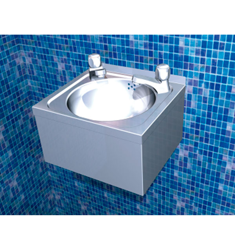 Lavamanos de Pared de Acero Inoxidable Dos Aguas - Serie XS 2