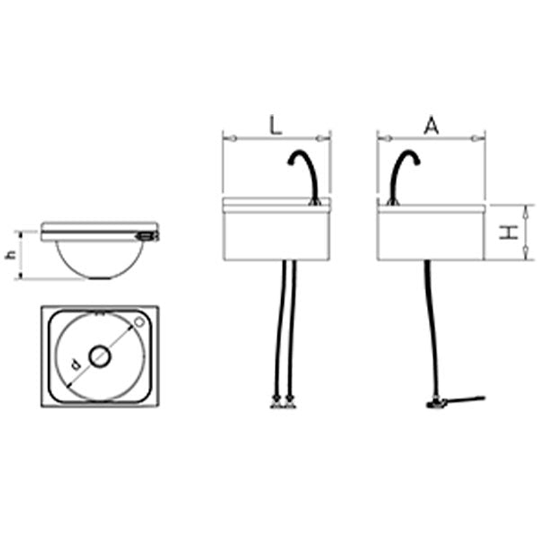  Lavamanos de Pared de Acero Inoxidable con Doble Pedal 3