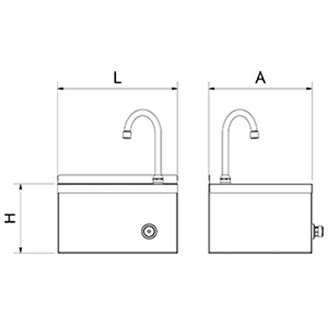 Lavamanos de Pared de Acero Inoxidable - Serie XS 5
