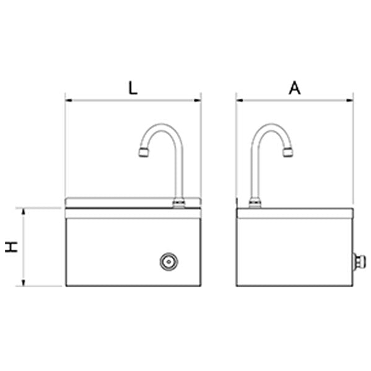 Lavamanos de Pared de Acero Inoxidable - Serie XS 5