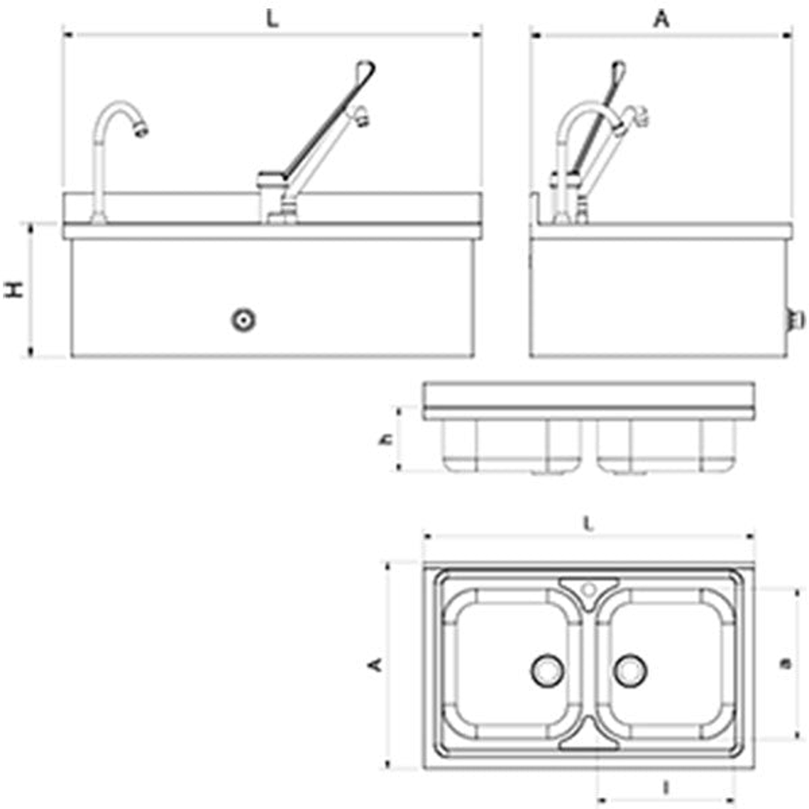 Lavamanos y Fregadero de Acero Inoxidable 2