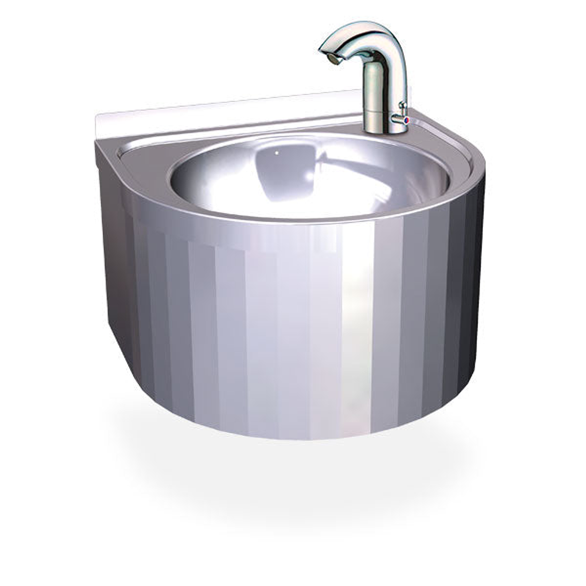 Lavamanos de Pared Redondo de Acero Inoxidable con Selector de Temperatura 1