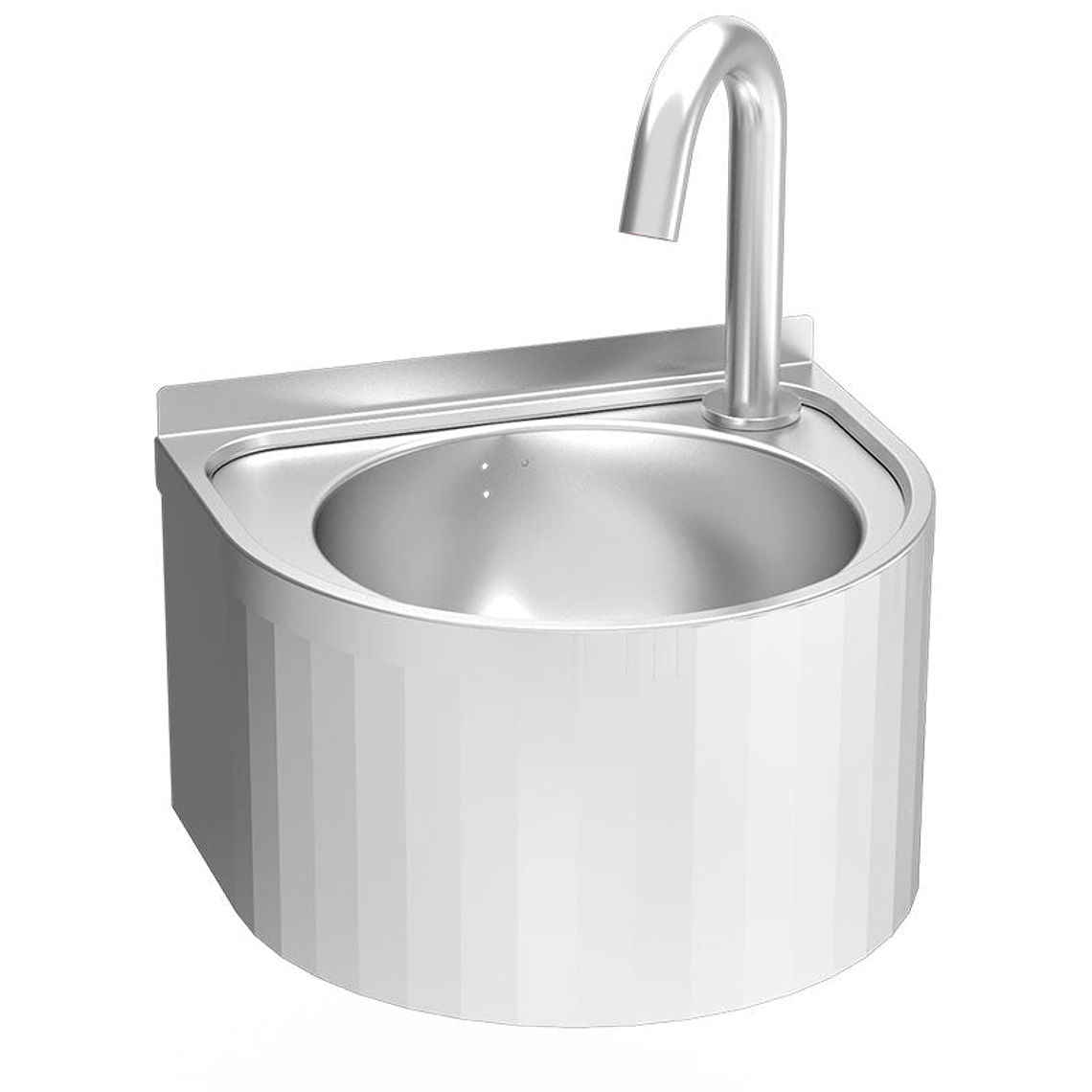 Lavamanos de Pared Redondo de Acero Inoxidable con Grifo de Sensor 1