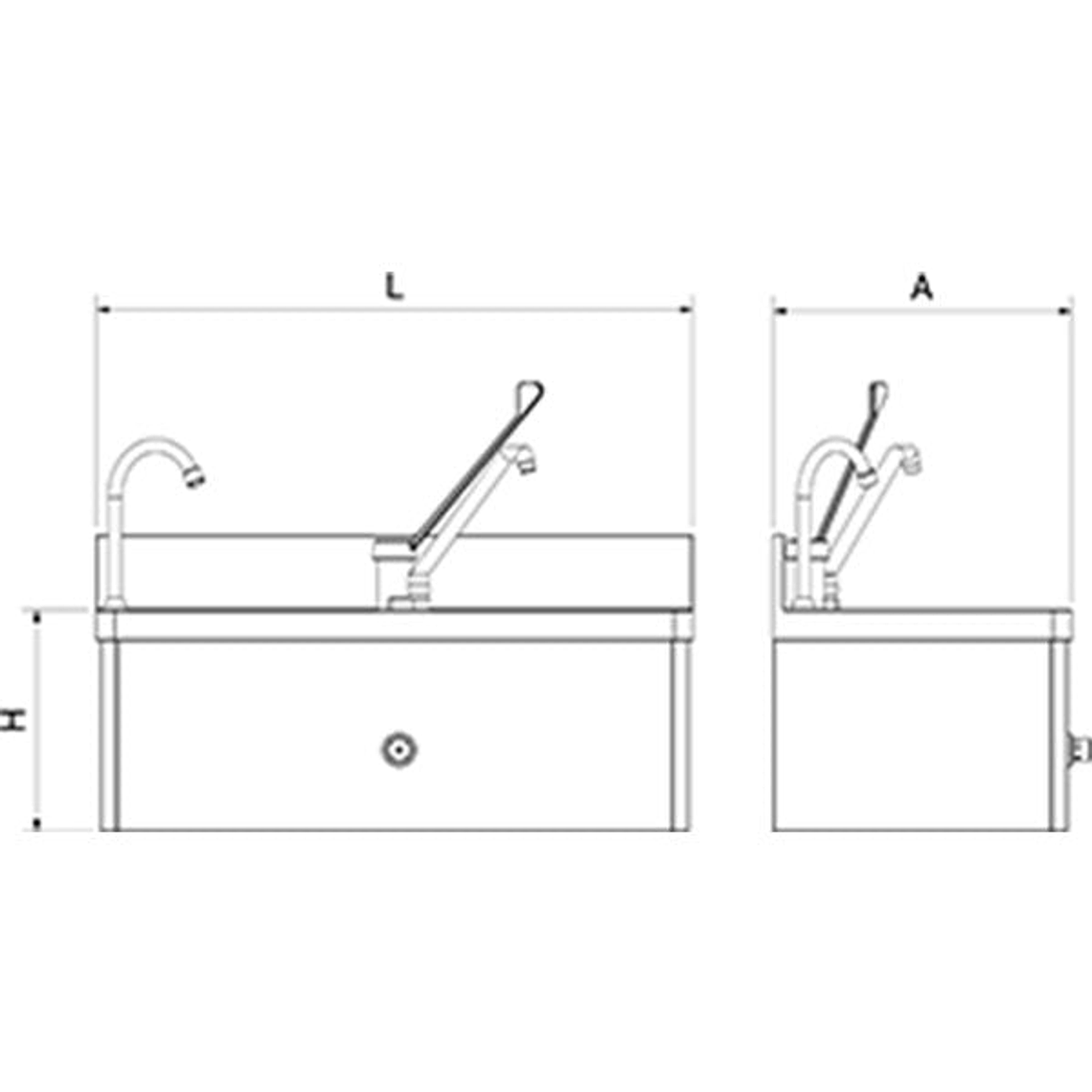 Lavamanos y Fregadero de Pared de Acero Inoxidable - Serie XS 2