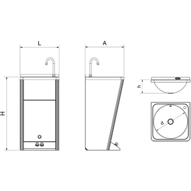 Lavamanos Eléctrico Portátil de Dos Aguas 6