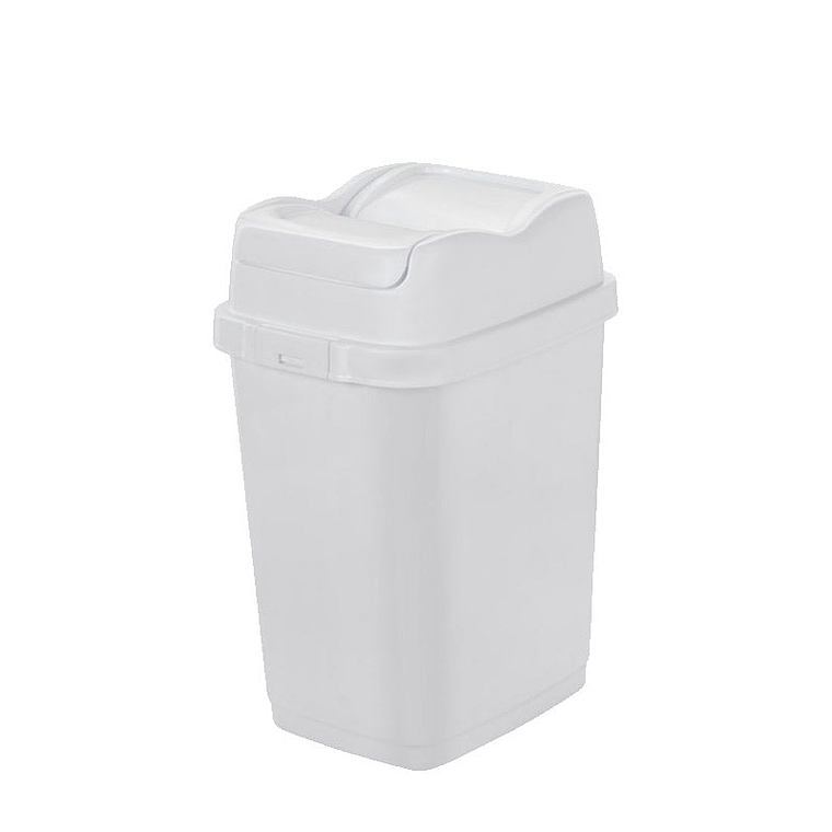 Papelera Plástica Easy Tapa Basculante - Blanco 1