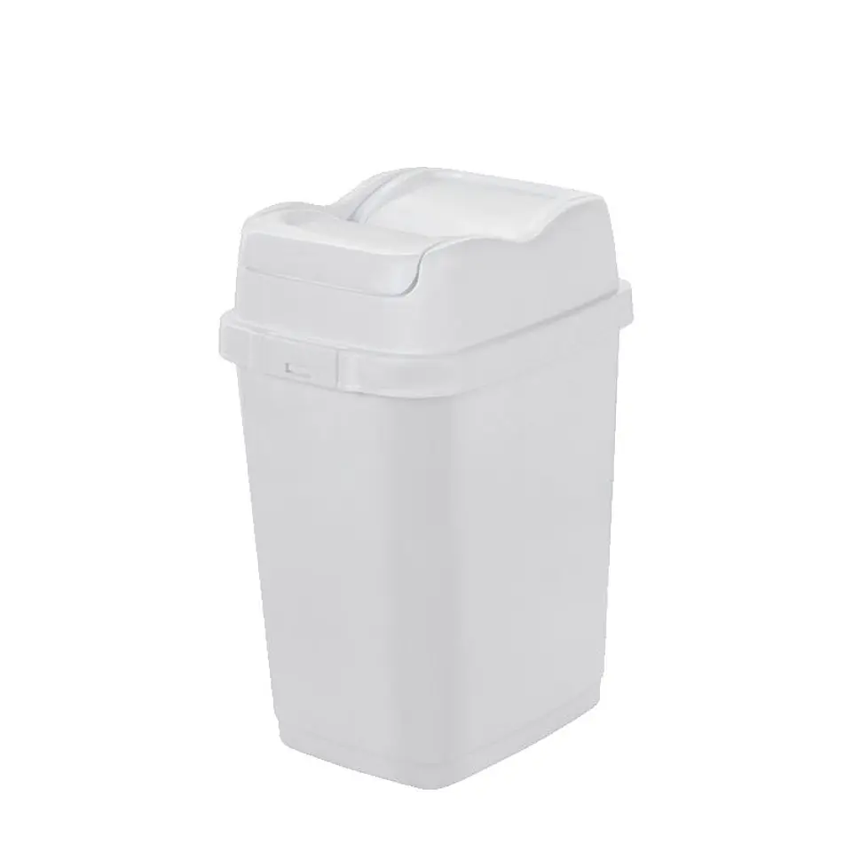 Papelera Plástica Easy Tapa Basculante - Blanco 1