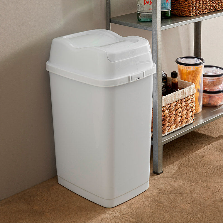 Papelera Plástica Easy Tapa Basculante - Blanco 2
