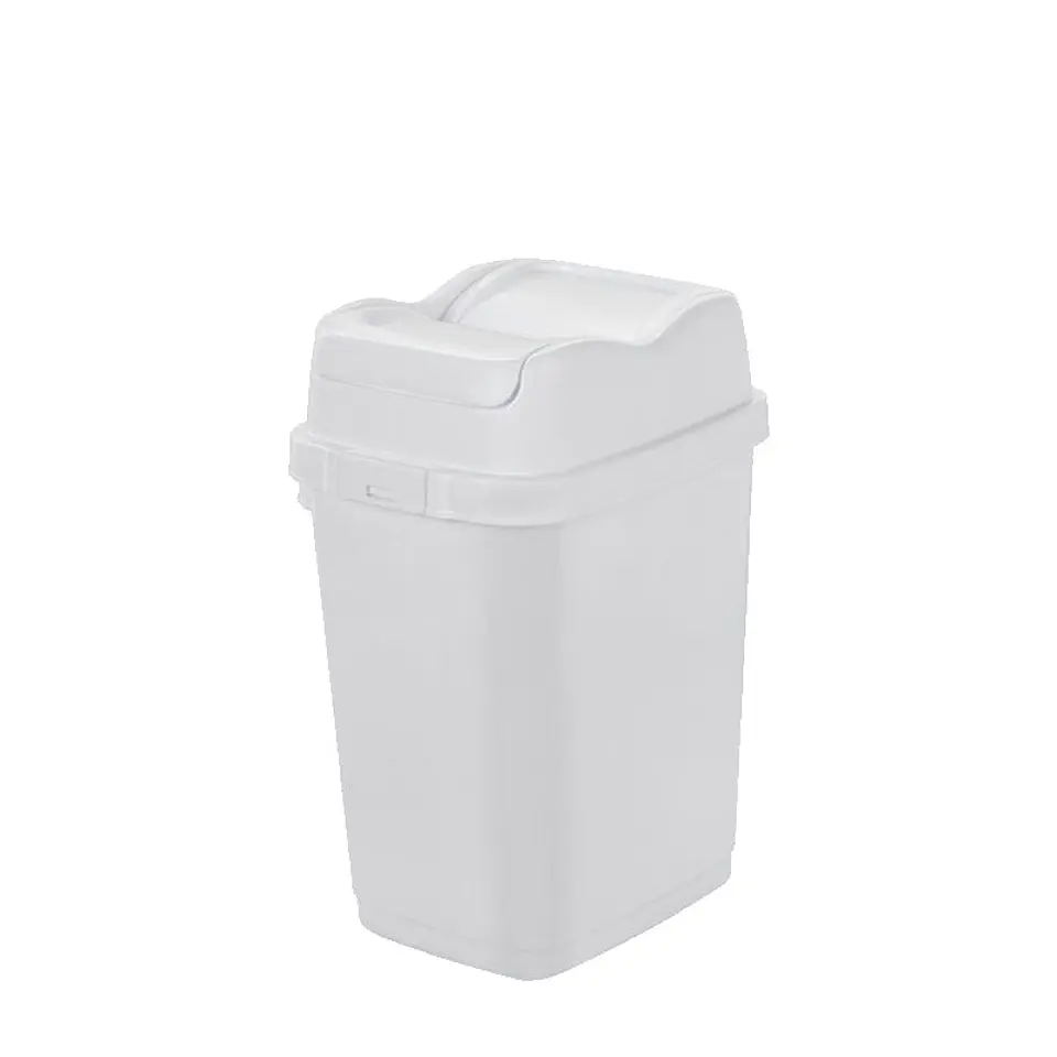 Papelera Plástica Easy Tapa Basculante - Blanco 3