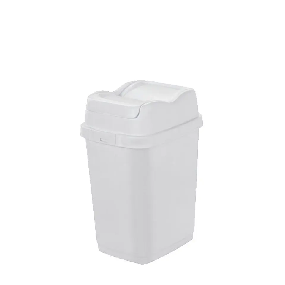 Papelera Plástica Easy Tapa Basculante - Blanco 4