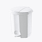 Papelera Plástica Simple con Pedal - Blanco - Miniatura 1