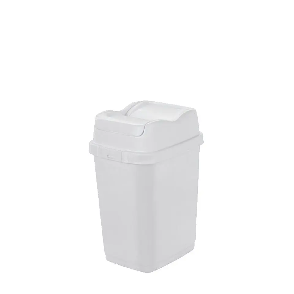 Papelera Plástica Easy Tapa Basculante - Blanco 5