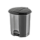 Papelera Plástica Simple con Pedal – Gris/Negro - Miniatura 1