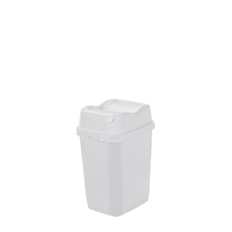 Papelera Plástica Easy Tapa Basculante - Blanco 6