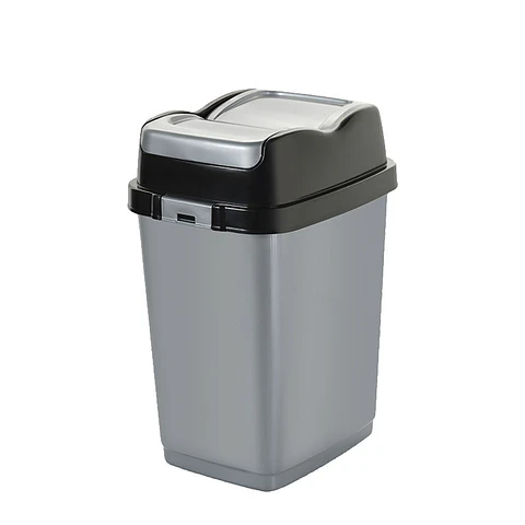  Papelera Plástica Easy Tapa Basculante– Gris/Negro