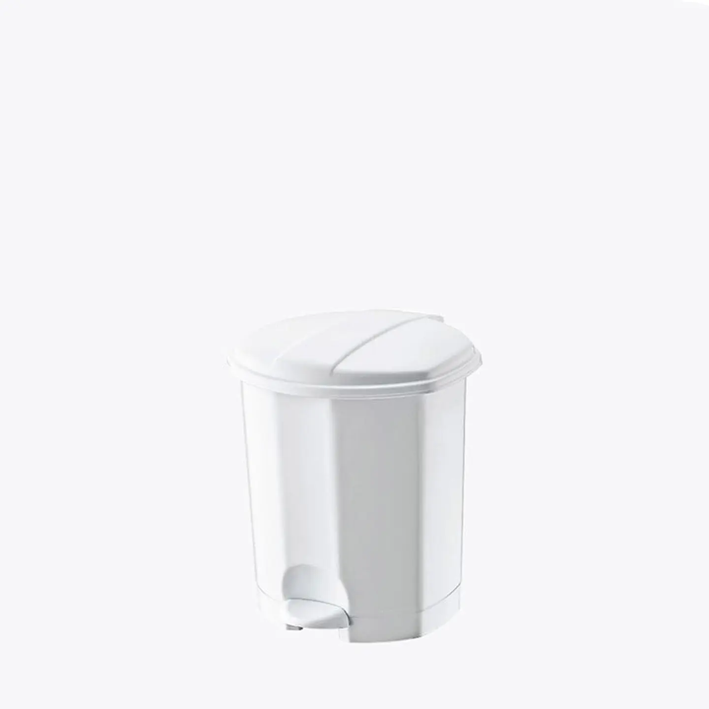 Papelera Plástica Simple con Pedal - Blanco 4