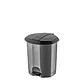 Papelera Plástica Simple con Pedal – Gris/Negro - Miniatura 3