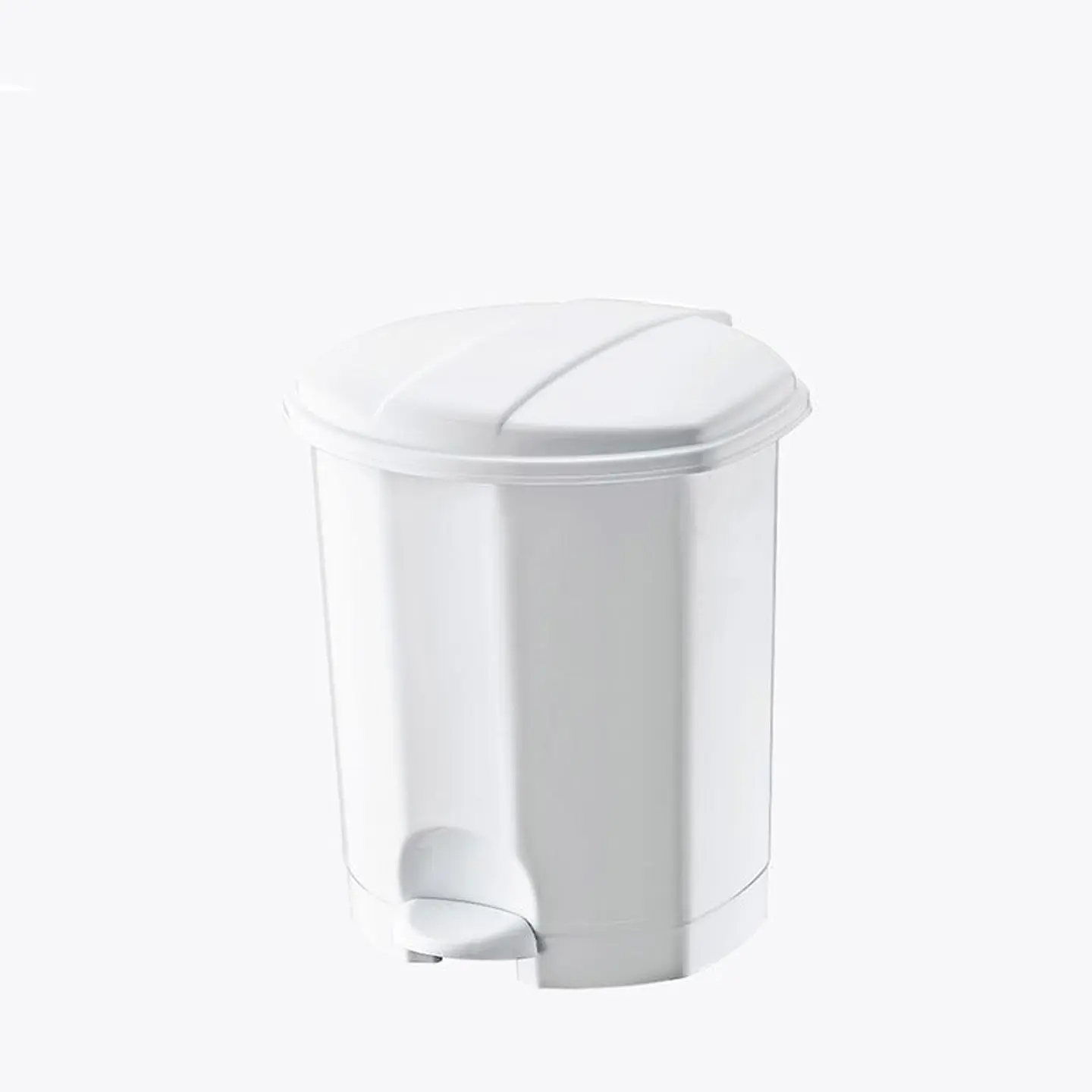 Papelera Plástica Simple con Pedal - Blanco 5