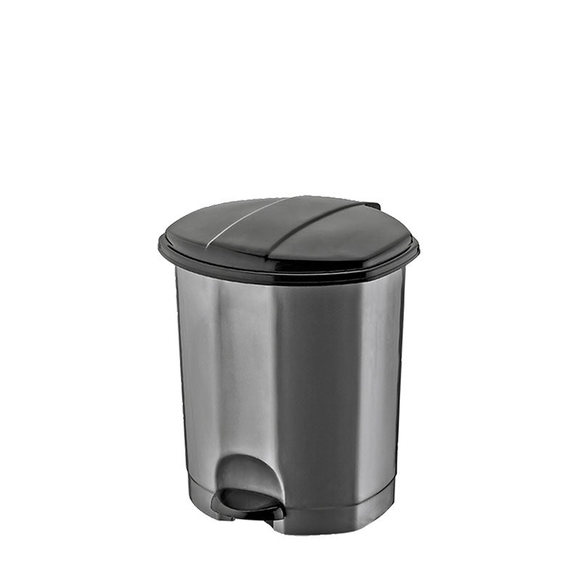 Papelera Plástica Simple con Pedal – Gris/Negro 4