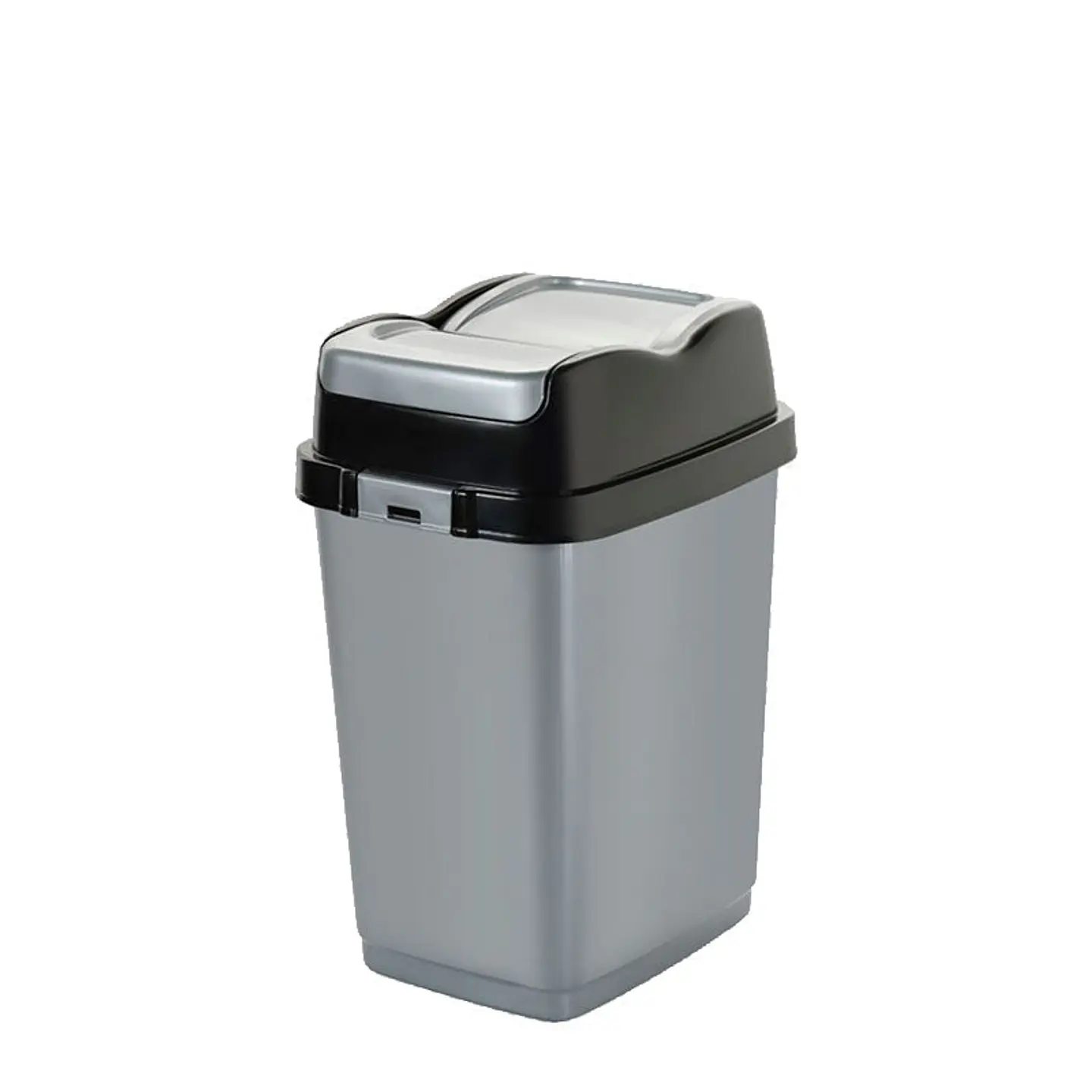  Papelera Plástica Easy Tapa Basculante– Gris/Negro 3