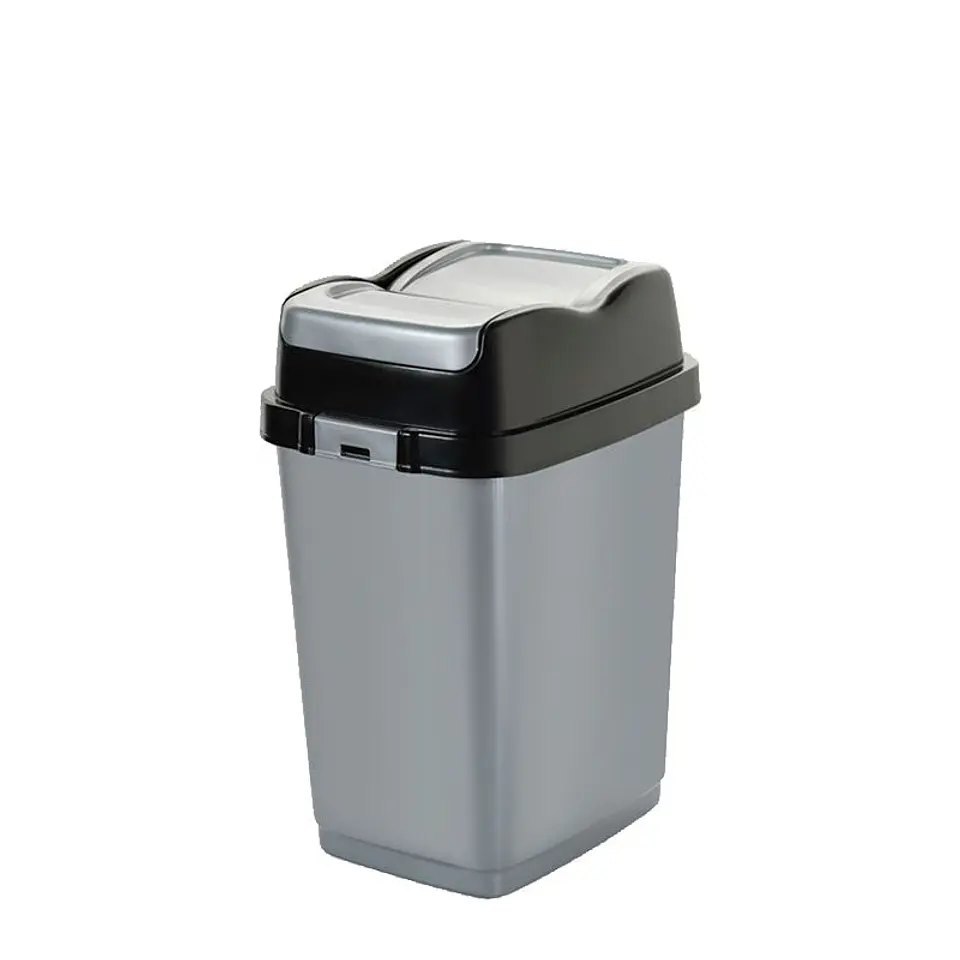  Papelera Plástica Easy Tapa Basculante– Gris/Negro 3