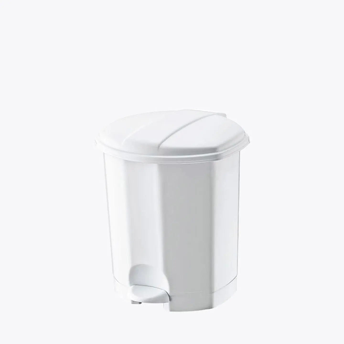 Papelera Plástica Simple con Pedal - Blanco 6