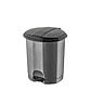 Papelera Plástica Simple con Pedal – Gris/Negro - Miniatura 5