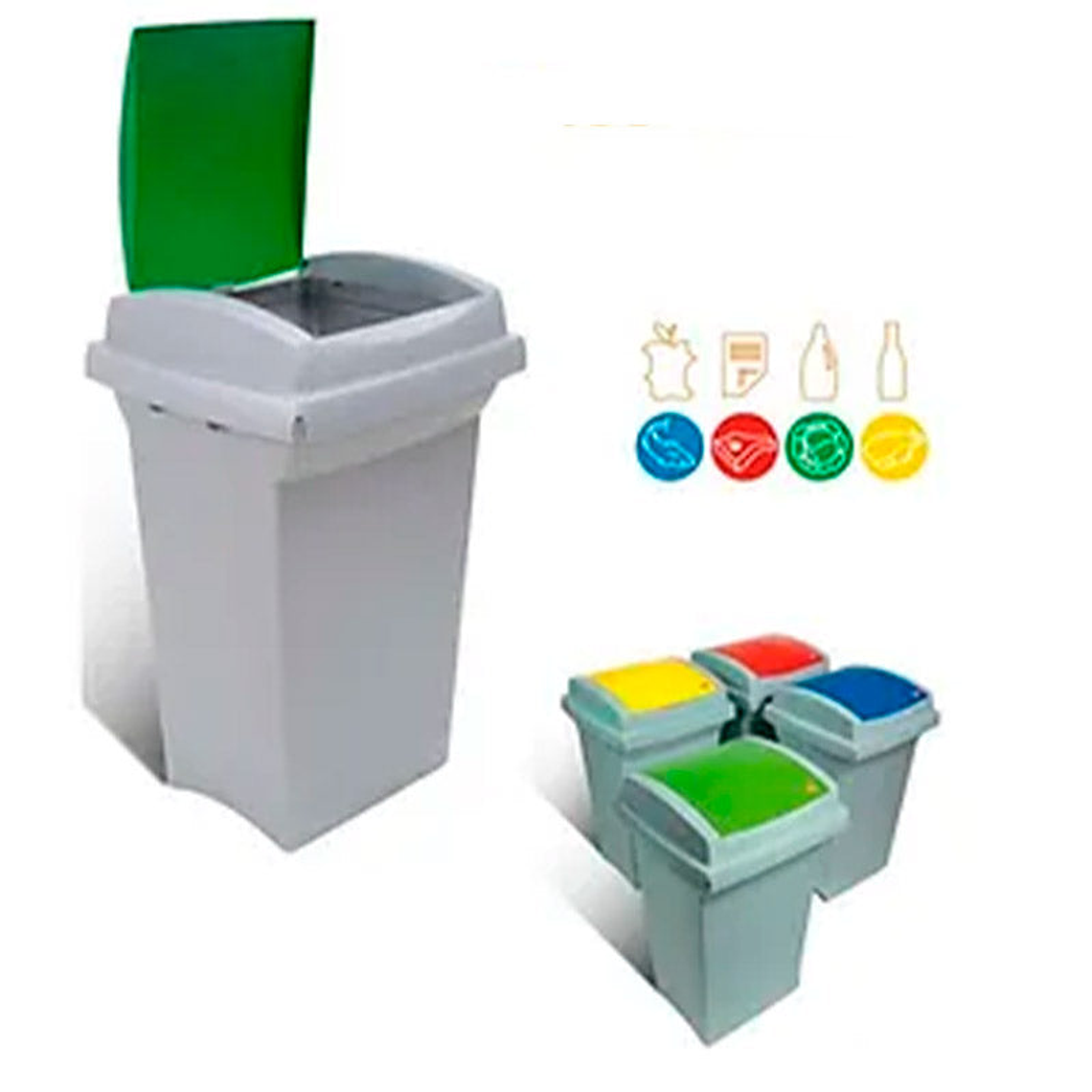 Cubo de Reciclaje con Tapa 50 L 2