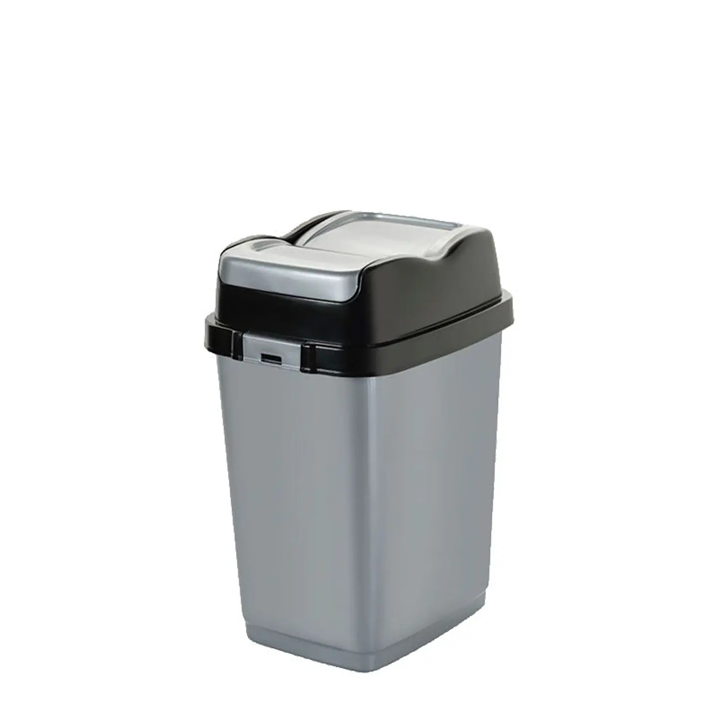  Papelera Plástica Easy Tapa Basculante– Gris/Negro 4
