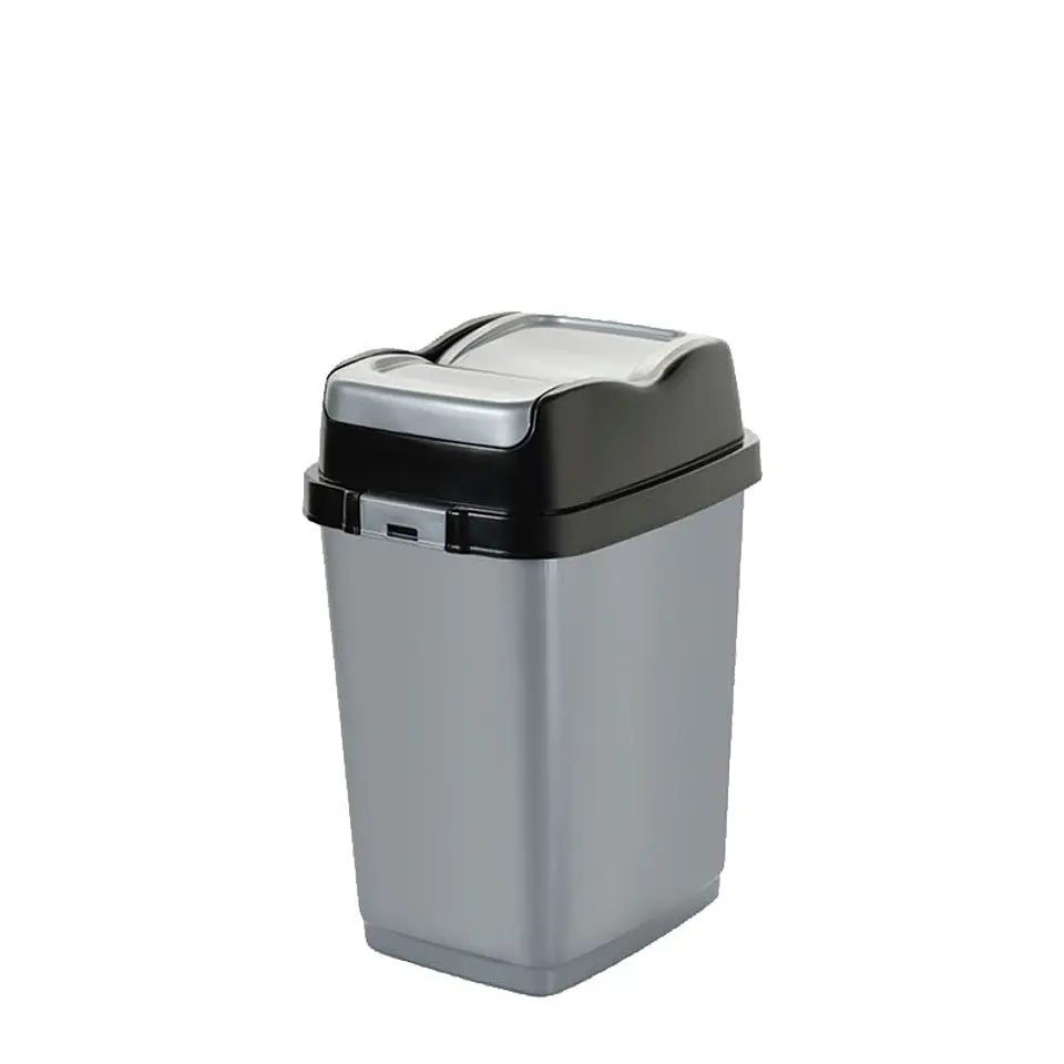 Papelera Plástica Easy Tapa Basculante– Gris/Negro 4