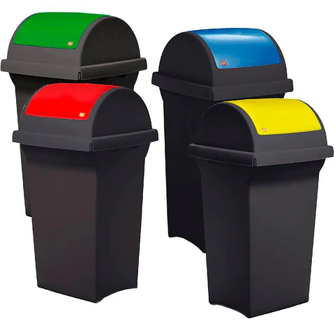  Cubo de Reciclaje con Tapa Basculante 50 L