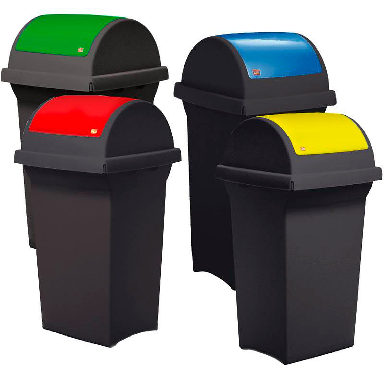  Cubo de Reciclaje con Tapa Basculante 50 L 1