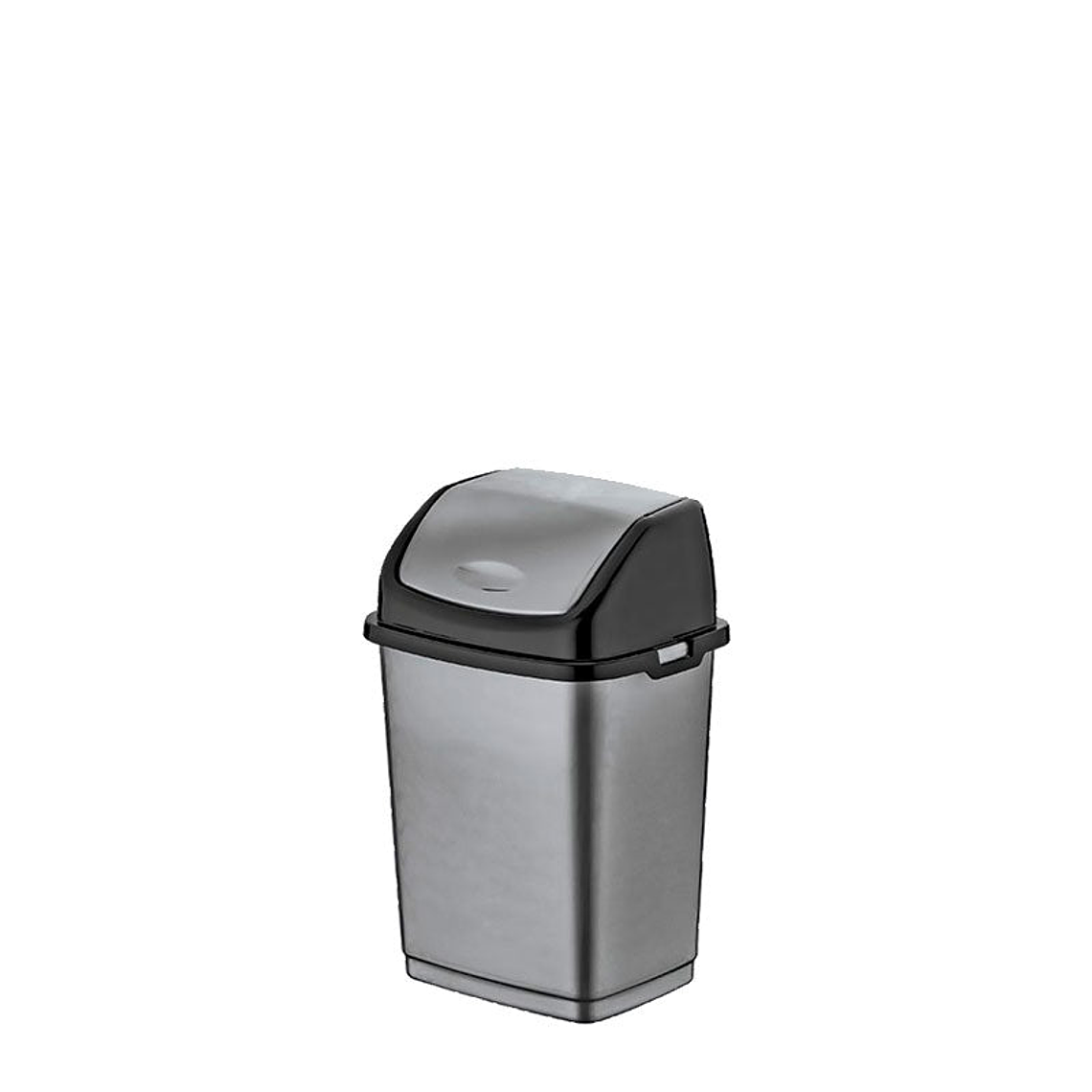 Papelera Plástica Fantasy Tapa Basculante - Gris/Negro 3