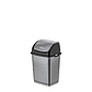Papelera Plástica Fantasy Tapa Basculante - Gris/Negro - Miniatura 3