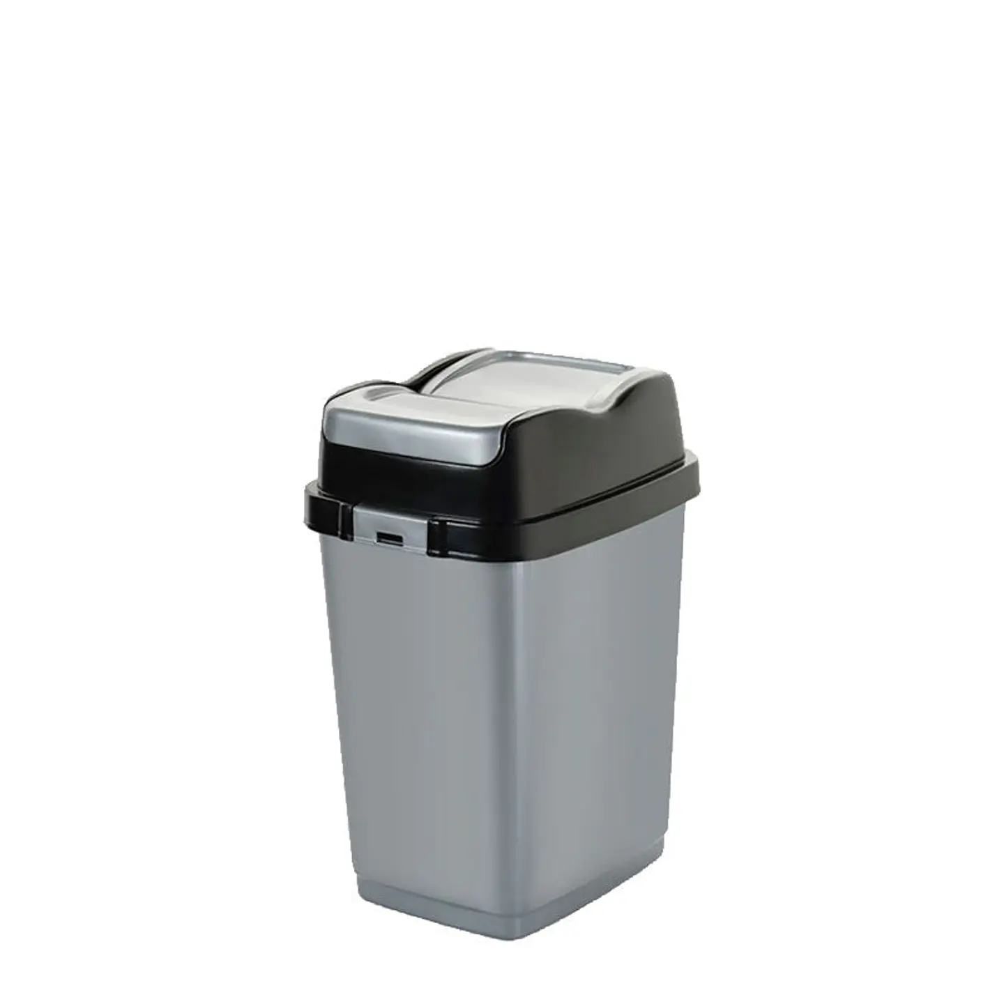  Papelera Plástica Easy Tapa Basculante– Gris/Negro 5