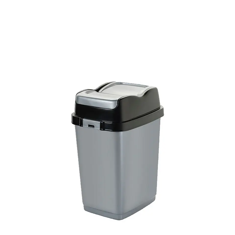  Papelera Plástica Easy Tapa Basculante– Gris/Negro 5