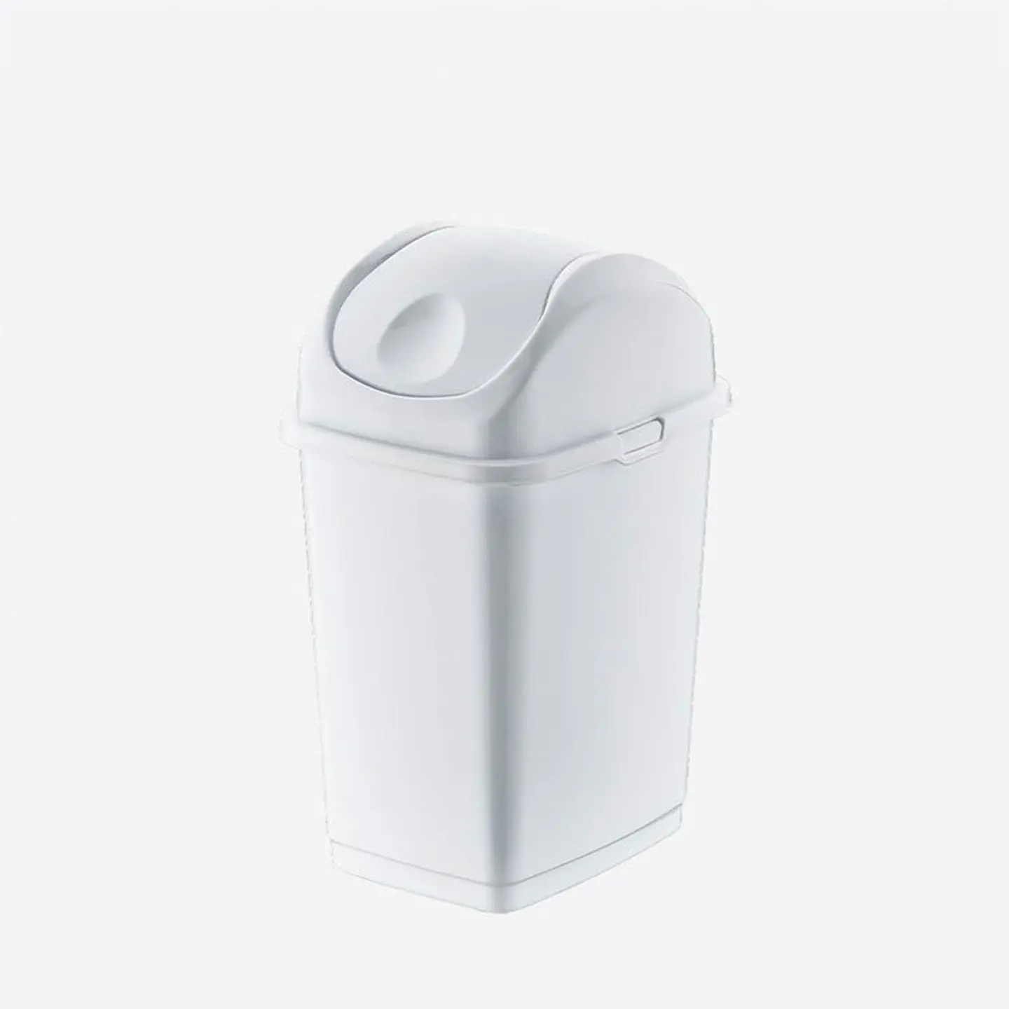 Papelera Plástica Slim Tapa Basculante - Blanco 3