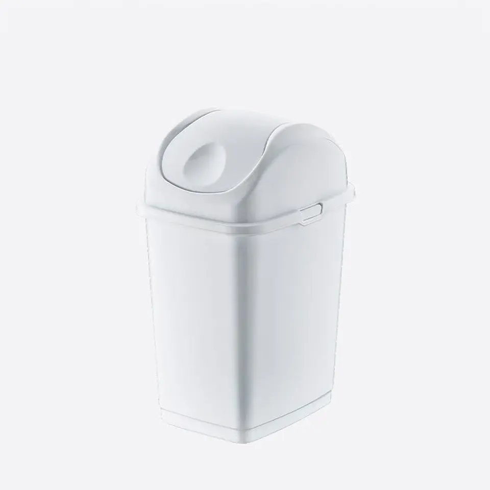Papelera Plástica Slim Tapa Basculante - Blanco 3