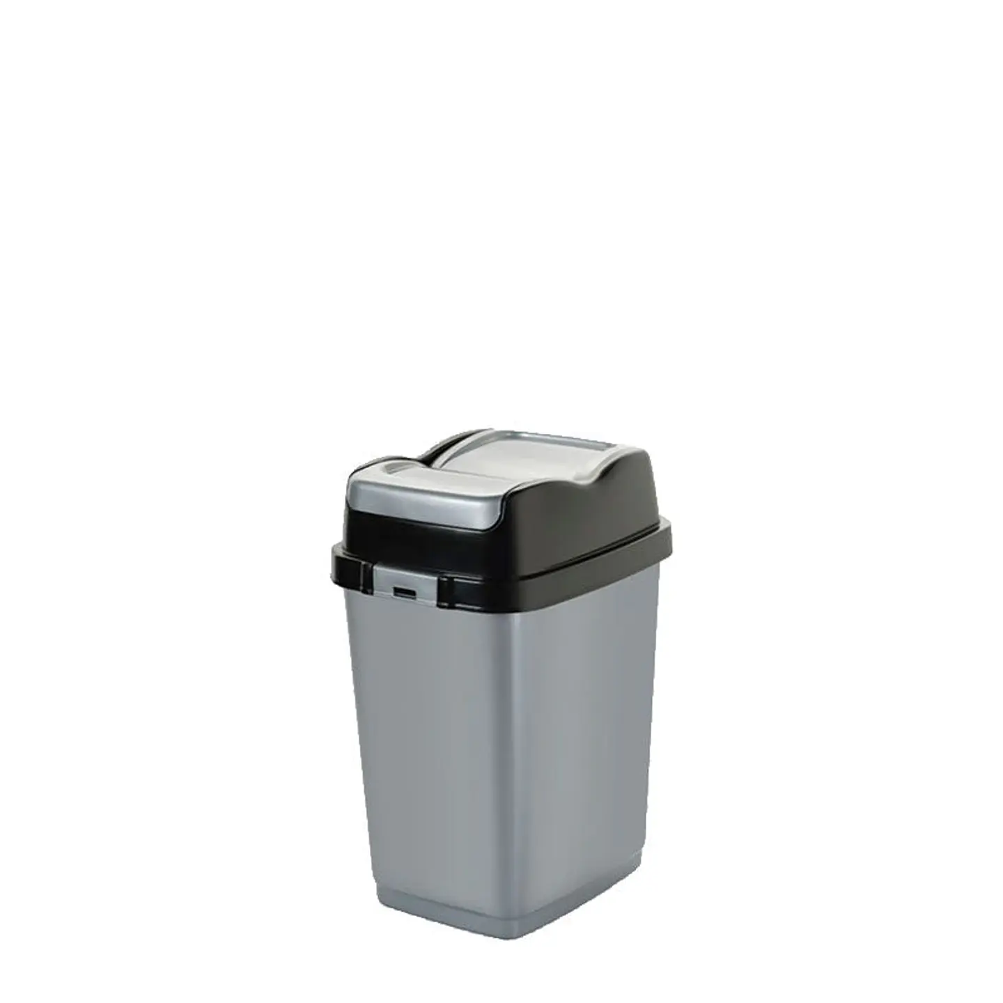  Papelera Plástica Easy Tapa Basculante– Gris/Negro 6