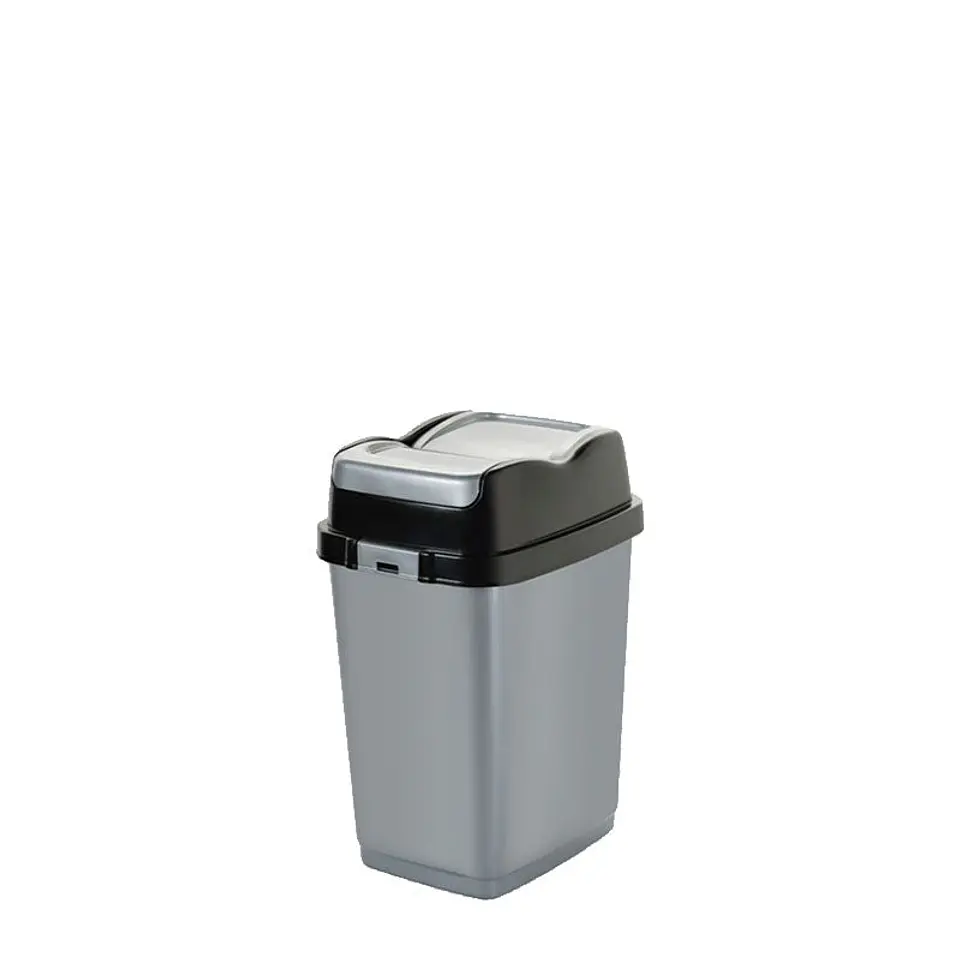  Papelera Plástica Easy Tapa Basculante– Gris/Negro 6