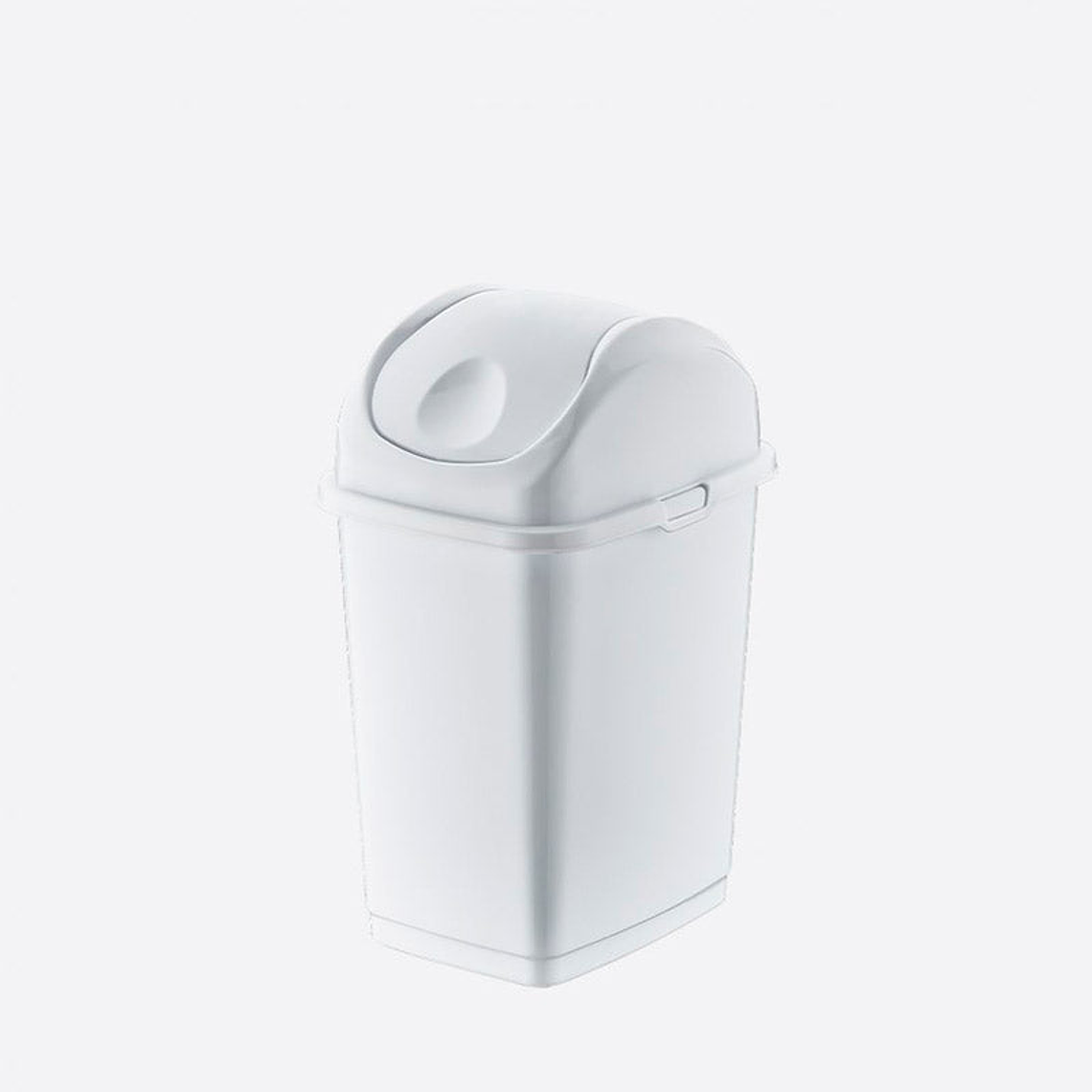 Papelera Plástica Slim Tapa Basculante - Blanco 4
