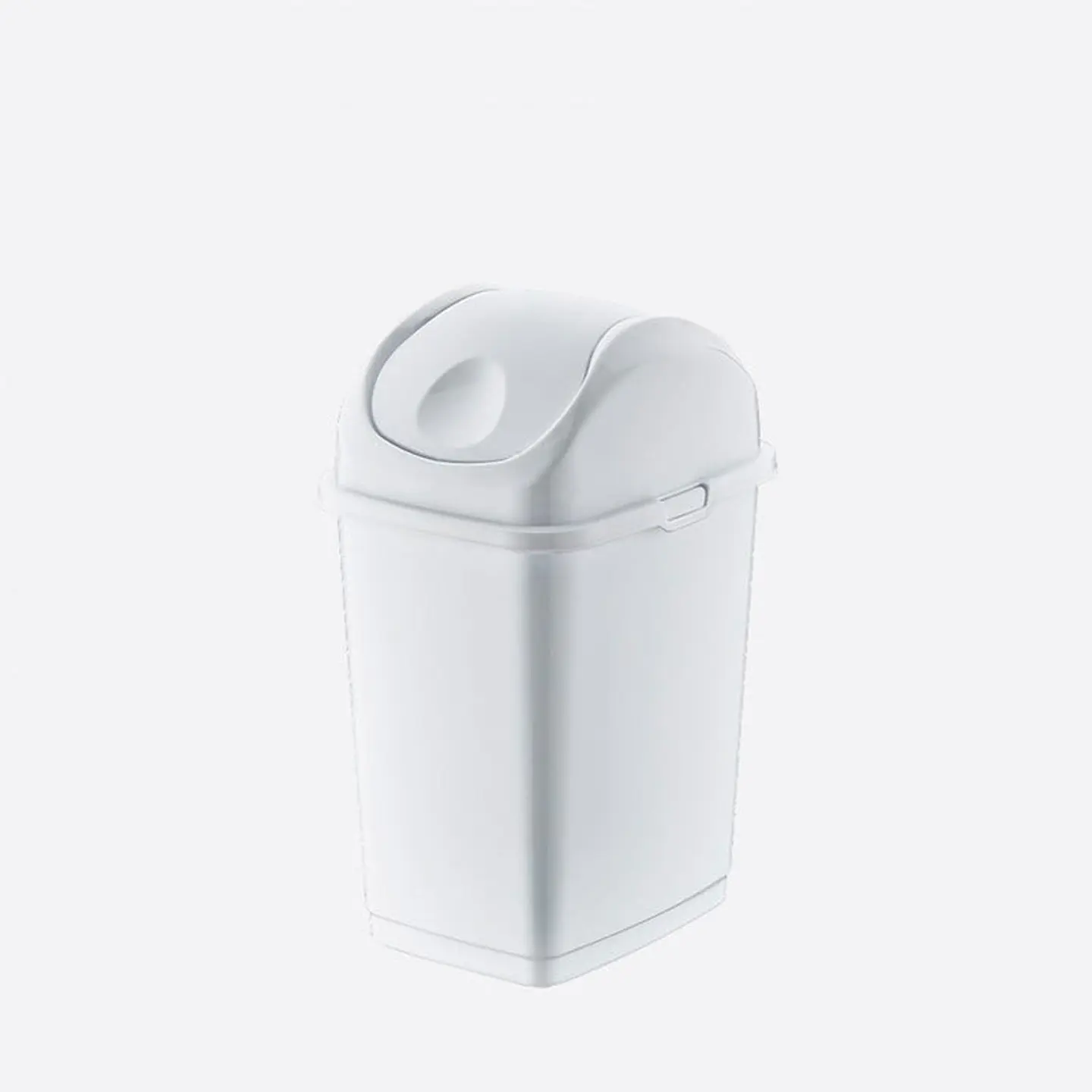 Papelera Plástica Slim Tapa Basculante - Blanco 4