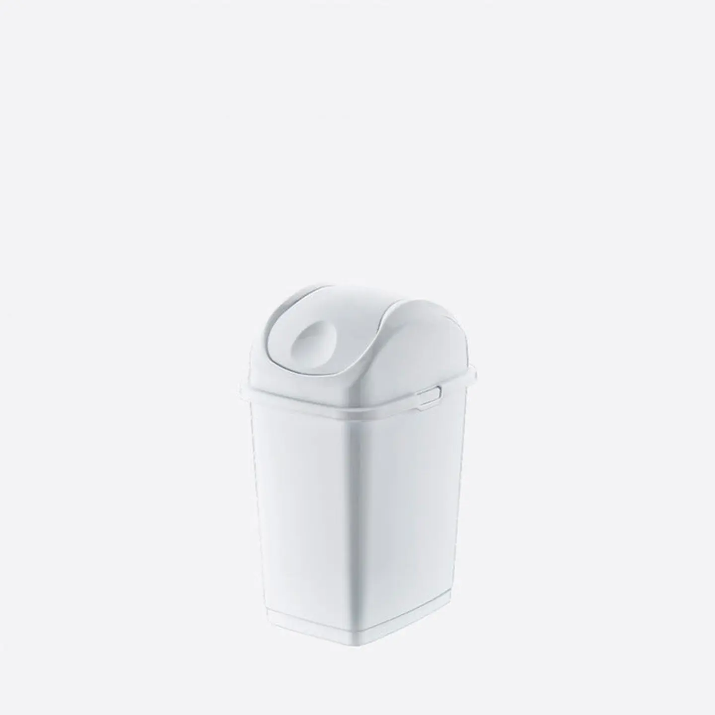 Papelera Plástica Slim Tapa Basculante - Blanco 6